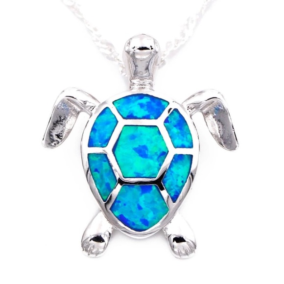 Blue fire Opal Necklace 5 ⭐️ Rated!!! - Picture 1 of 8